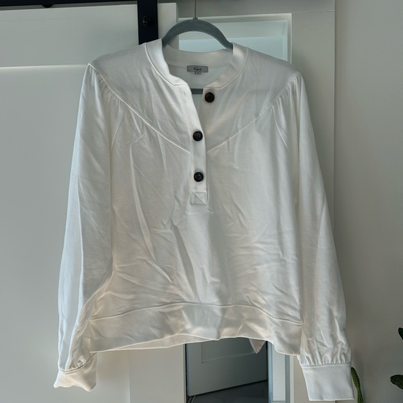 BRAND NEW Rails Button Sweatshirt, white, size medium - Picture 1 of 4
